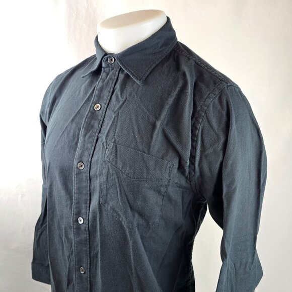 Buck Mason Shirt Mens Medium Black Button Up Long Sleeve Pocket Rayon Casual - Picture 5 of 12